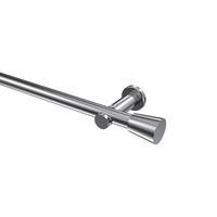 GARDINENSTANGE Platon Sitra 200 cm, 1-läufig (ohne Ringe), 20 mm Ø Chrom - Chromfarben, Metall (200cm) - INTERDECO