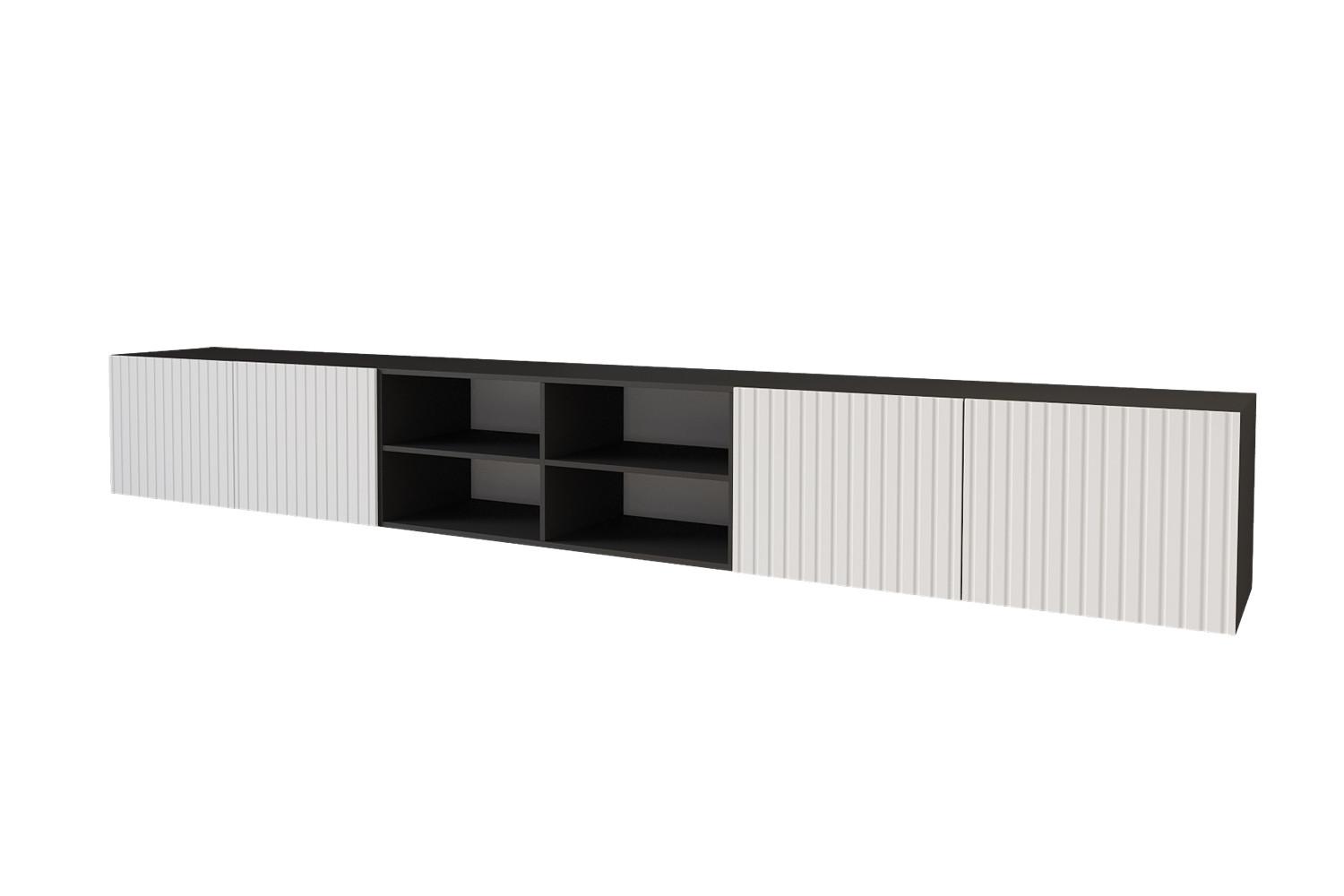 LOWBOARD KITO-W 3x100x40x40 cm - Schwarz / Weiß - Schwarz/Weiß, Holzwerkstoff (300/40/40cm) - ALTDECOR