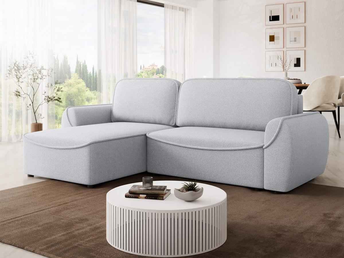 ECKSOFA Loom - Hellgrau/Schwarz, Holz/Kunststoff (261/175cm) - MIRJAN24