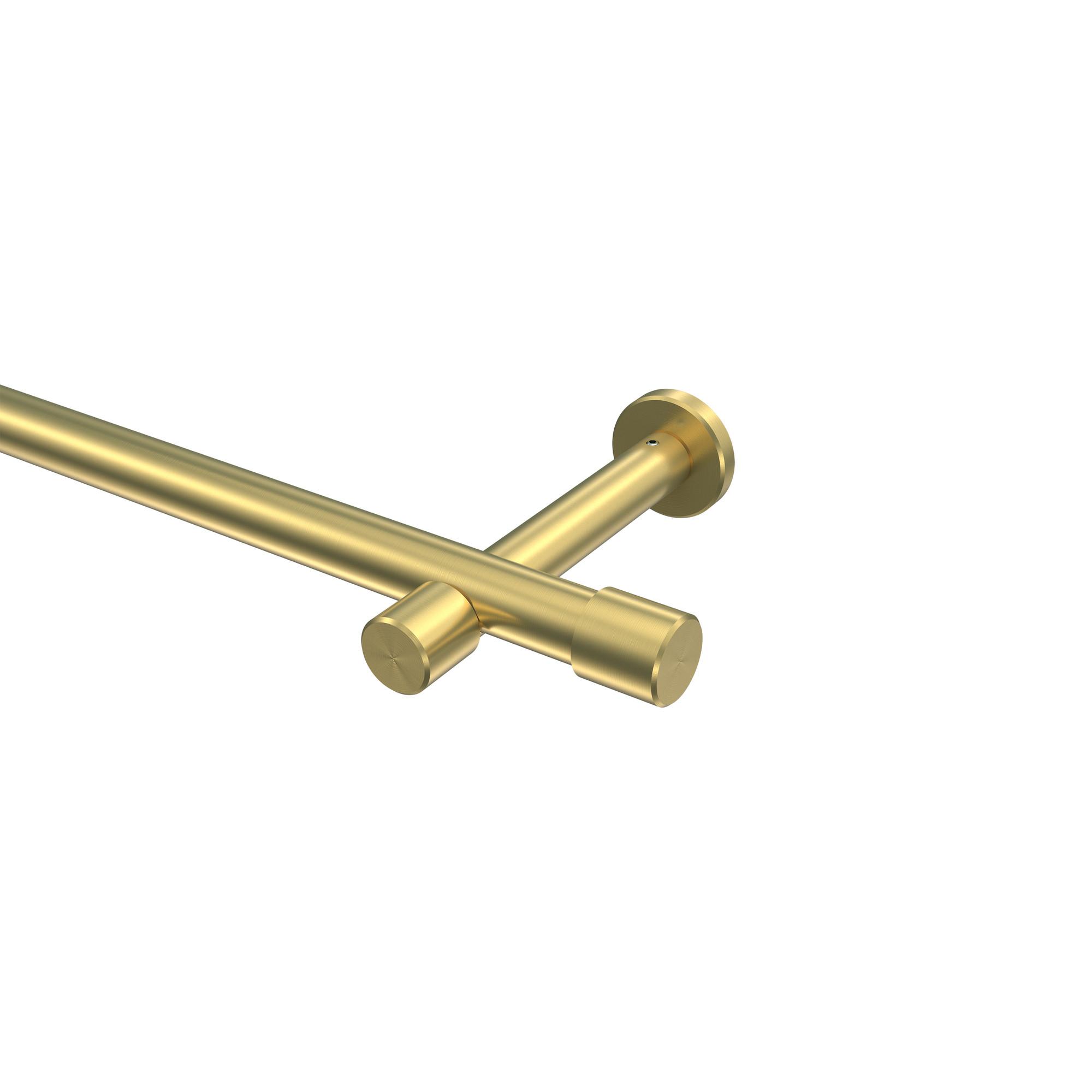 GARDINENSTANGE Prestige Santo 120 cm, 1-läufig (ohne Ringe), 20 mm Ø Messing-Optik - Messingfarben, Metall (120cm) - INTERDECO