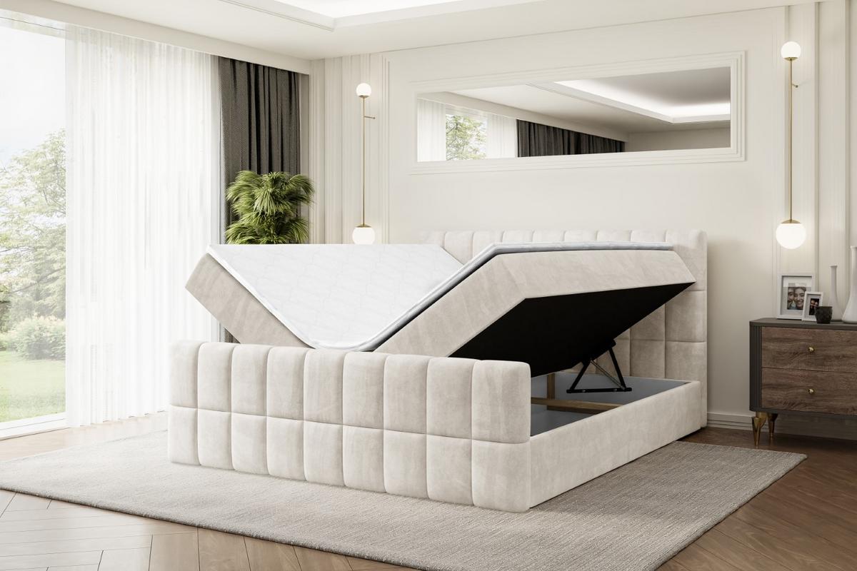 BOXBETT MIAMI-Z - 140x200 cm - H3 - Ecru - Ecru, Holzwerkstoff (140/200cm) - ALTDECOR