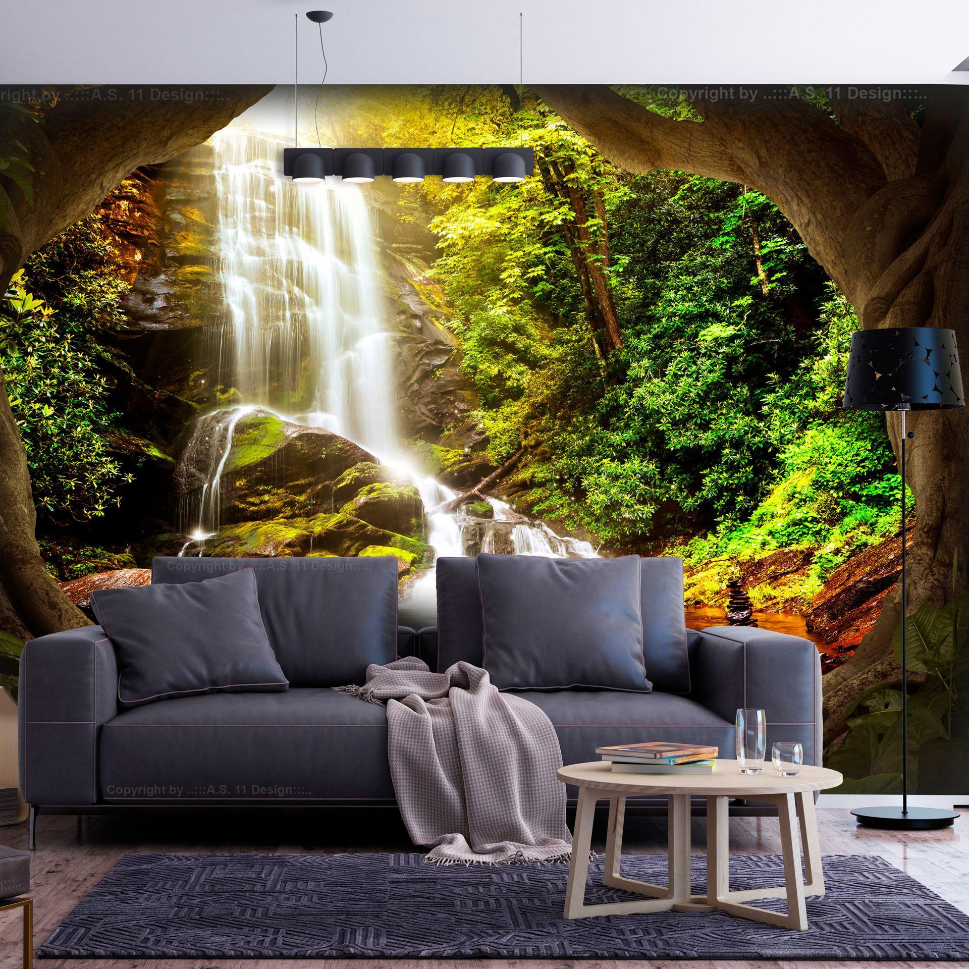 SELBSTKLEBENDE FOTOTAPETE 196/140 cm - Braun/Grün, Kunststoff/Textil (196/1cm) - KUNSTLOFT