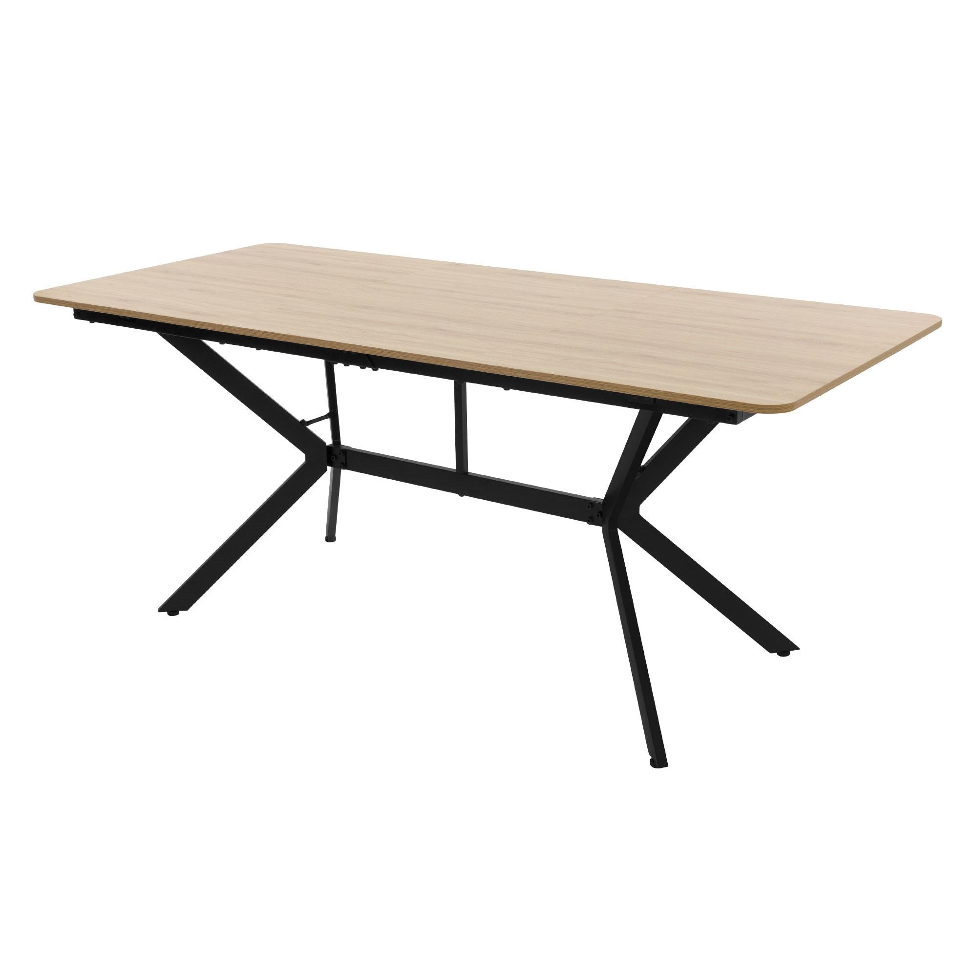 ESSTISCH aus MDF Hellbraun mit Stahlgestell rechteckig - Hellbraun, Holzwerkstoff (180/80/75cm) - ML-DESIGN