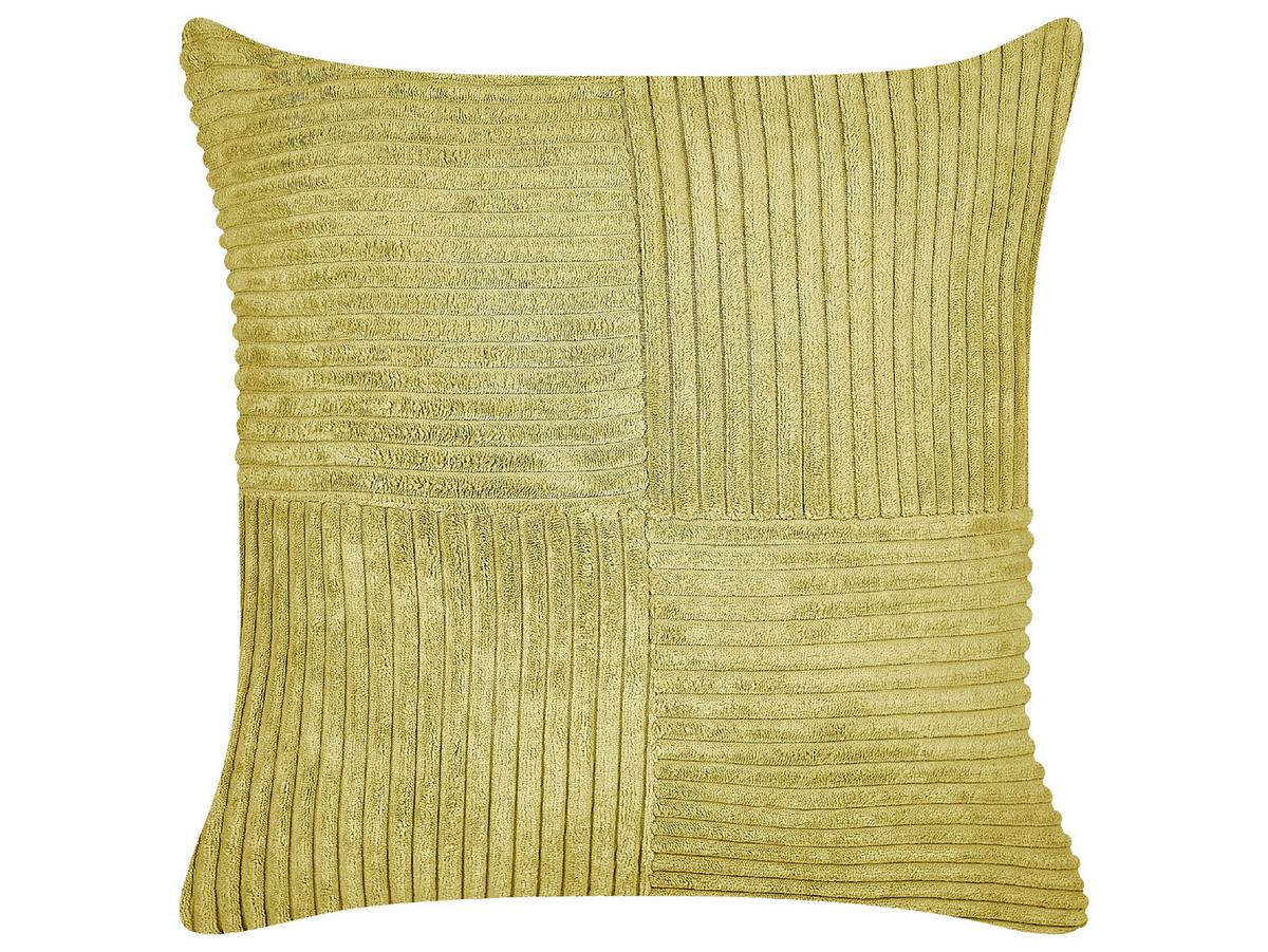 DEKOKISSEN CORD 2er-Set Olivgrün 43/43 cm Millet - Olivgrün, Textil (43/43cm) - Beliani