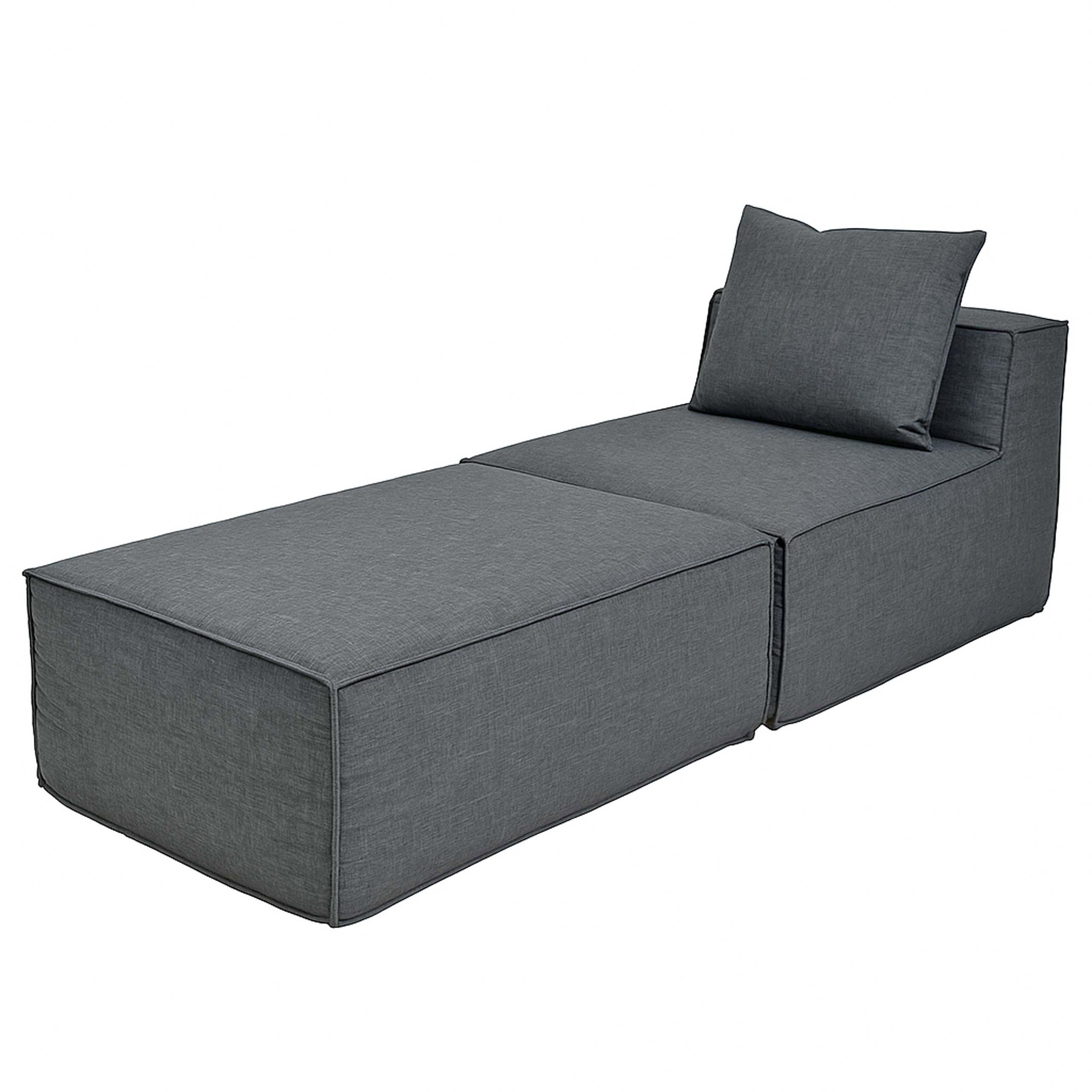 CHAISELONGUE Grau - Grau, Textil (75/63/194cm) - MCW
