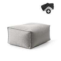 OUTDOOR POUF mit Hülle Der Ruhestifter - Hellgrau, Textil (60/35/50cm) - Mokebo