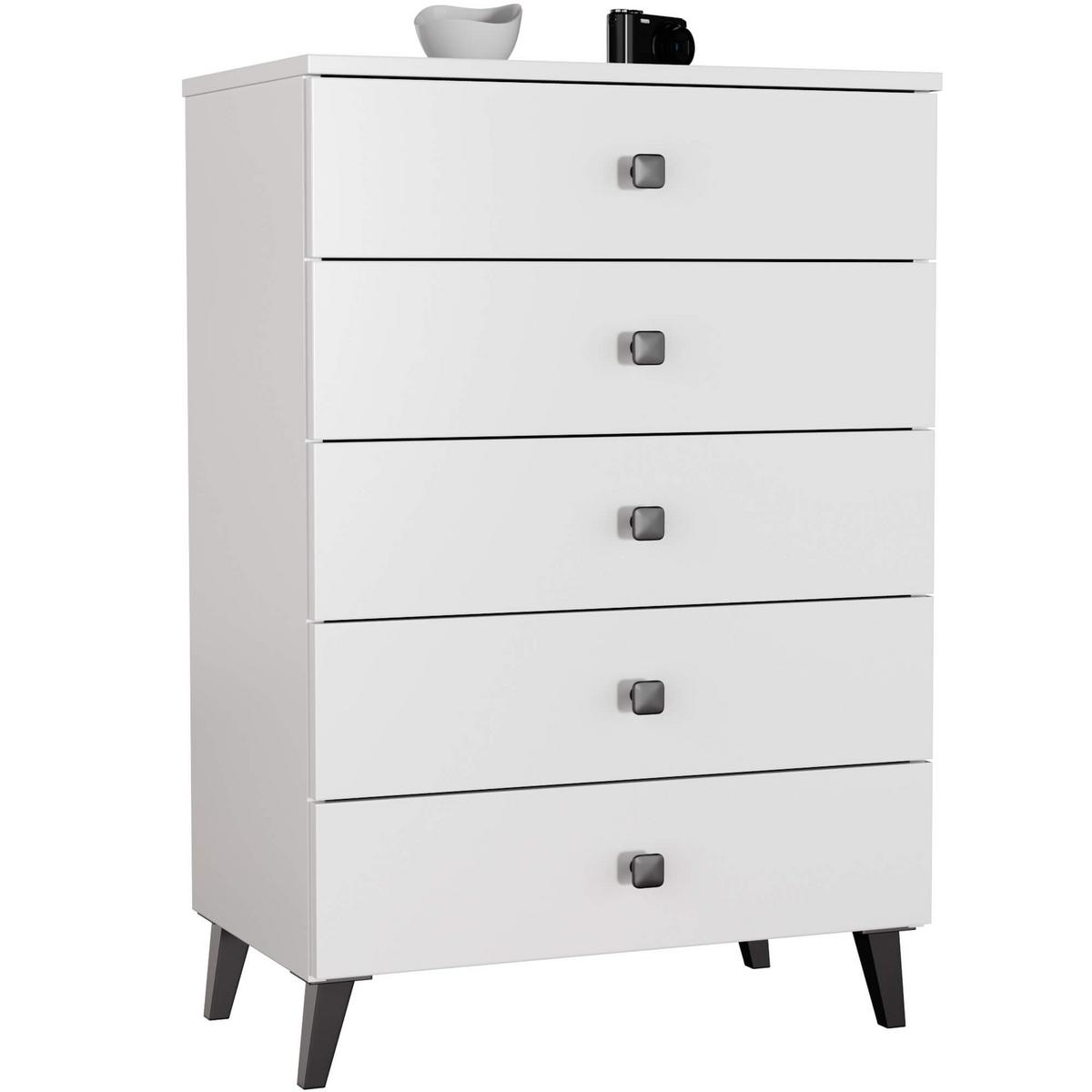 KOMMODE Weiß, Schwarz 89/60/37 - Schwarz/Weiß, Holzwerkstoff (60/89/37cm) - RAUMHIRSCH FURNITURE