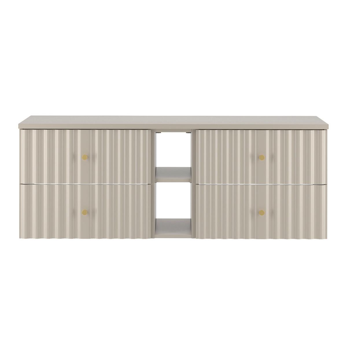 WASCHTISCHUNTERSCHRANK 140.6cm Izae Kaschmir - Beige, Holzwerkstoff (140.6/52.2/46.5cm) - Petits-meubles