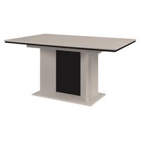 ESSTISCH sand, schwarz, Säulentisch ausziehbar 160 - 200 x 90 cm - Sandfarben/Schwarz, Holzwerkstoff (160/90/76cm) - Furn.Design