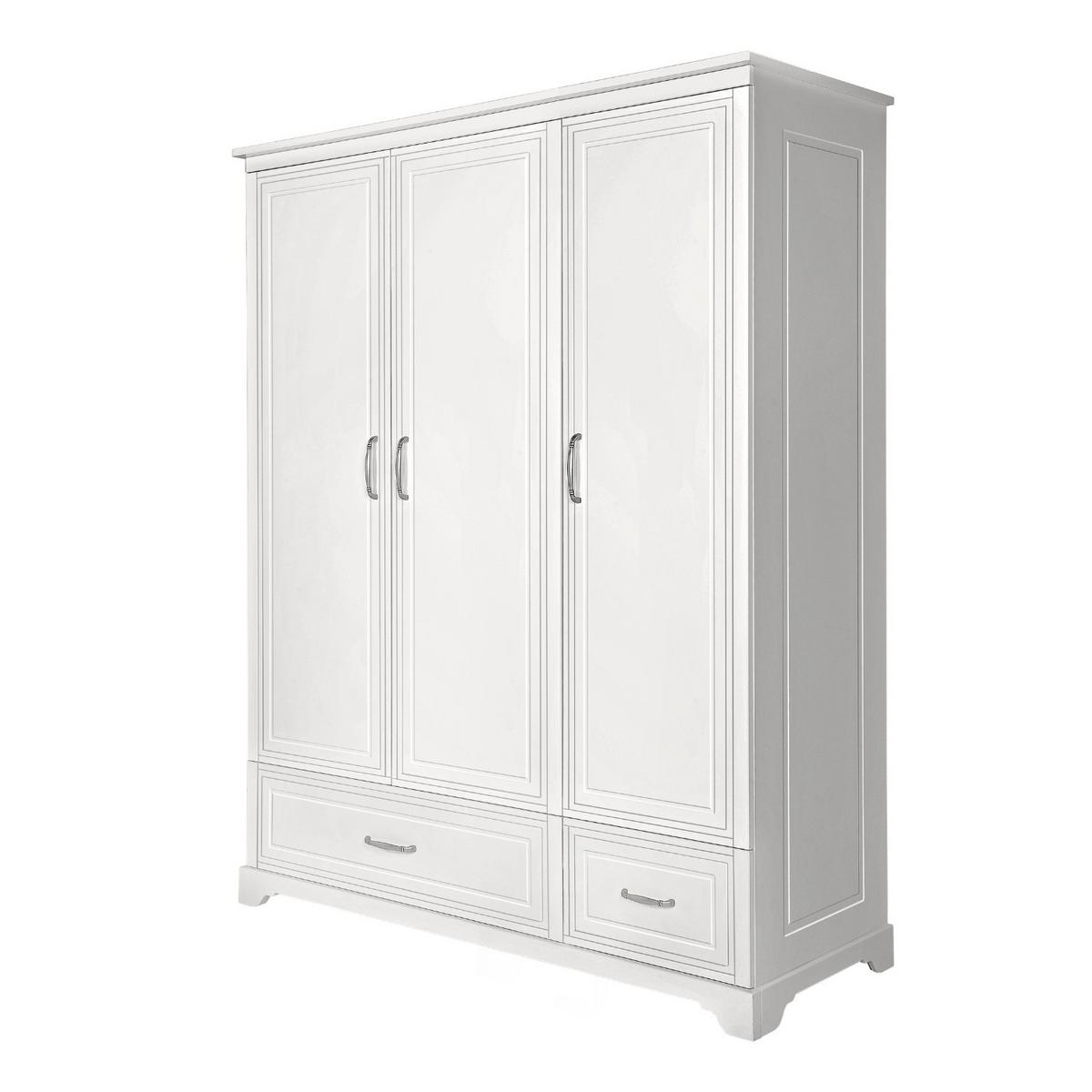 KLEIDERSCHRANK TWINKLE für das Kinderzimmer Weiß matt - Weiß, Holzwerkstoff (145/180/53cm) - Lookway