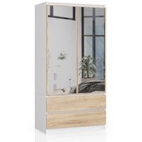 KLEIDERSCHRANK Weiß, Eiche Sonoma 180/90/51 - Weiß, Holzwerkstoff (90/180/51cm) - RAUMHIRSCH FURNITURE