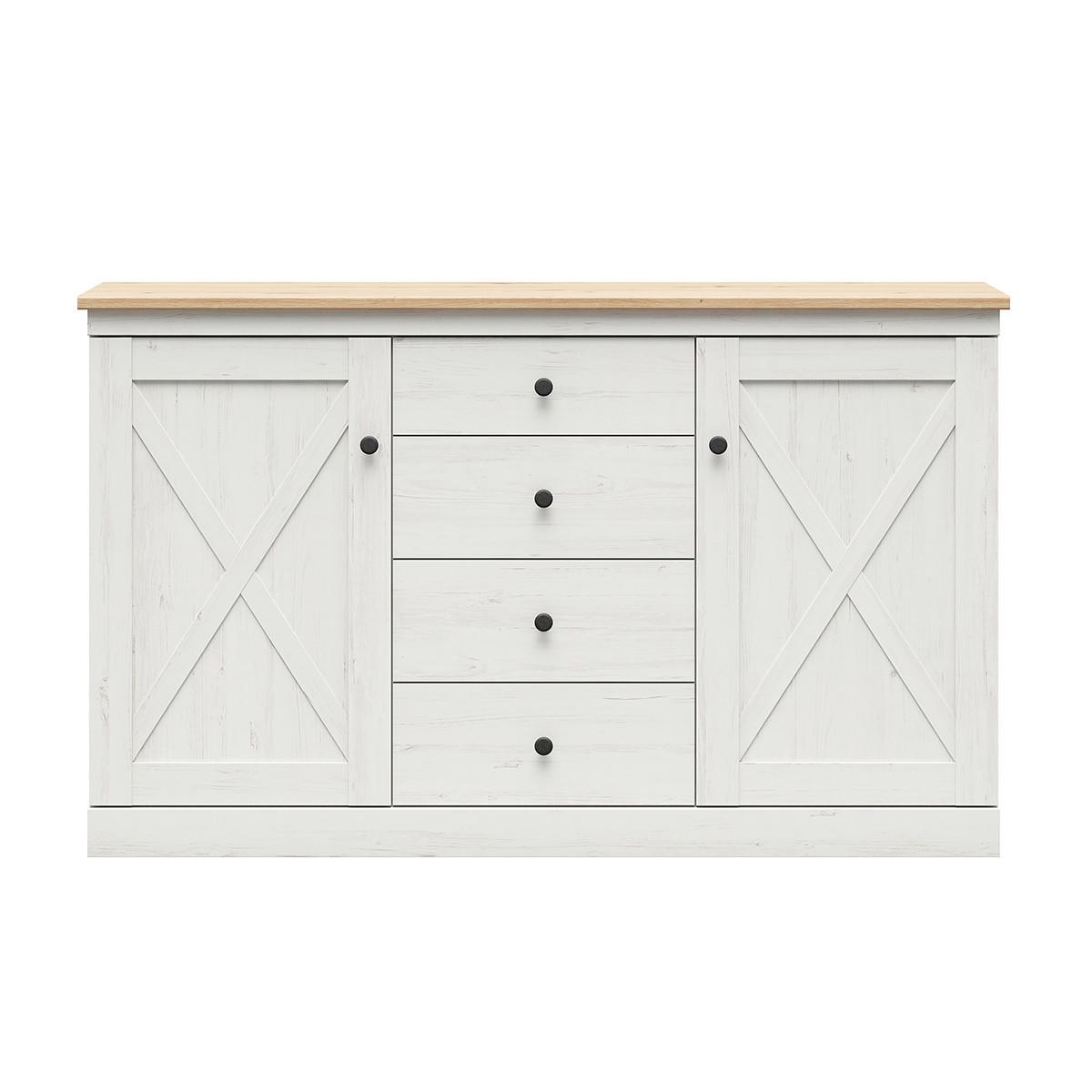 SIDEBOARD Victoria Weiß und Holz - Weiß, Holzwerkstoff (153/93/43cm) - Petits-meubles