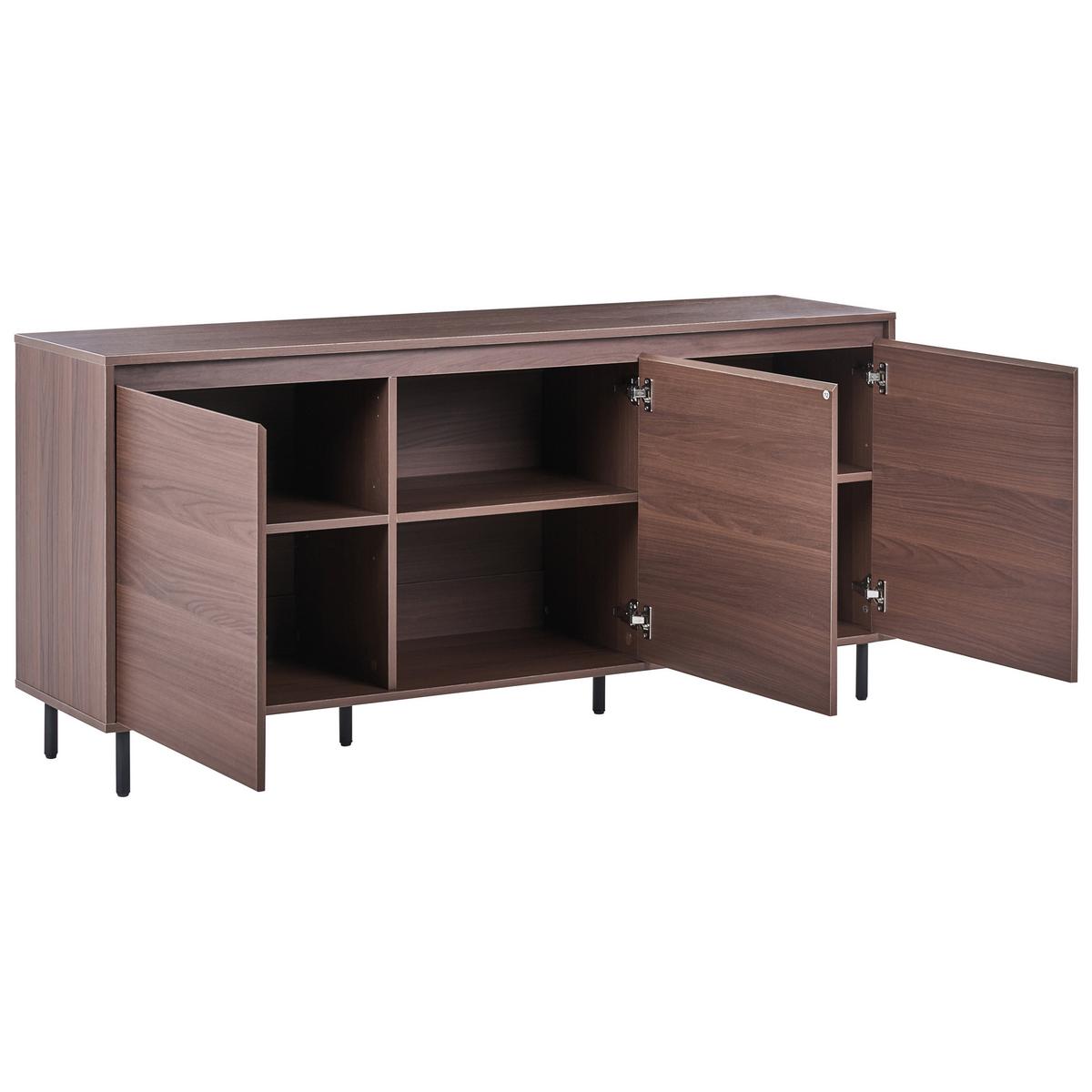 SCHRANK Dunkelbraun Nikea - Dunkelbraun, Holzwerkstoff (165/75/40cm) - Beliani