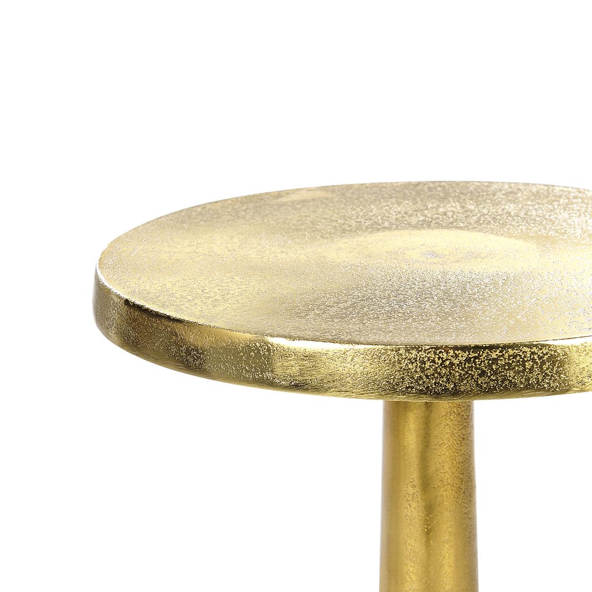 BEISTELLTISCH Aluminium gold rund 29 cm Apiti - Goldfarben, Metall (29/29/55cm) - Beliani
