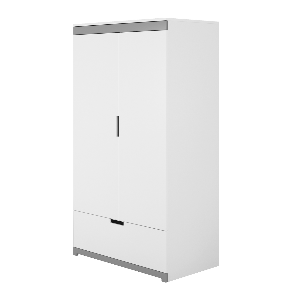 KINDERKLEIDERSCHRANK Kubi - Weiß, Holzwerkstoff (57/182/100cm) - RAUMHIRSCH FURNITURE