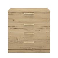 KOMMODE 4 Schubladen Cyrus - Französische Herstellung - 81/45/81 cm - Nussbaumfarben, Holzwerkstoff (45/81/45cm) - Calicosy