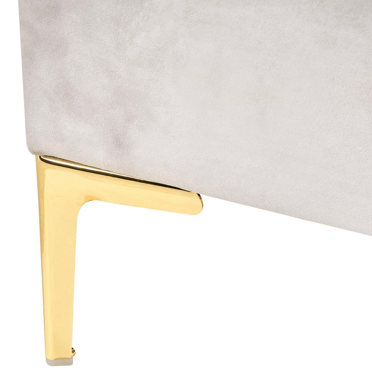 BETT mit Lattenrost 160/200 cm Samtstoff Cremeweiß Sauvian - Creme, Textil (160/200cm) - Beliani