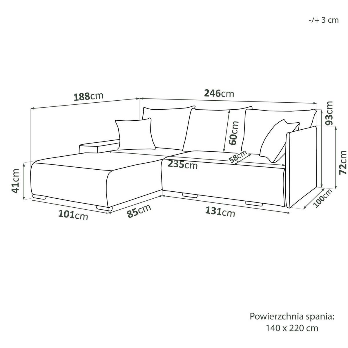 ECKSOFA LAVIO L mit Schlaffunktion und Bettzeugkasten Linke - Beige, Textil (246/188cm) - Lookway