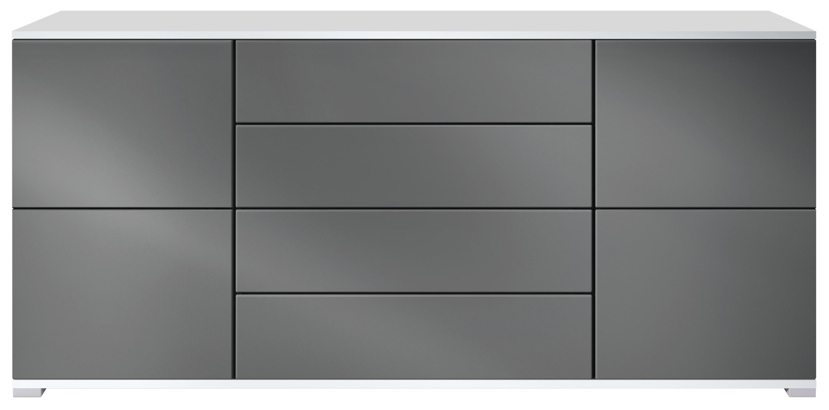 SIDEBOARD Rova Graphit Seidenmatt - Graphitfarben, Holzwerkstoff (166.5/75.5/35cm) - Vladon
