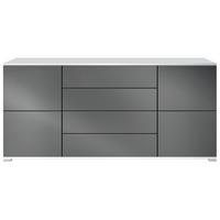SIDEBOARD Rova Graphit Seidenmatt - Graphitfarben, Holzwerkstoff (166.5/75.5/35cm) - Vladon