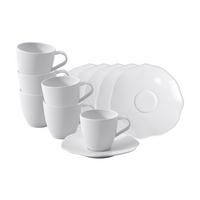 ESPRESSOTASSEN MIT UNTERTASSEN Pura weiß 50 ml 6er Set - Weiß, Keramik (0.05L) - Villeroy & Boch