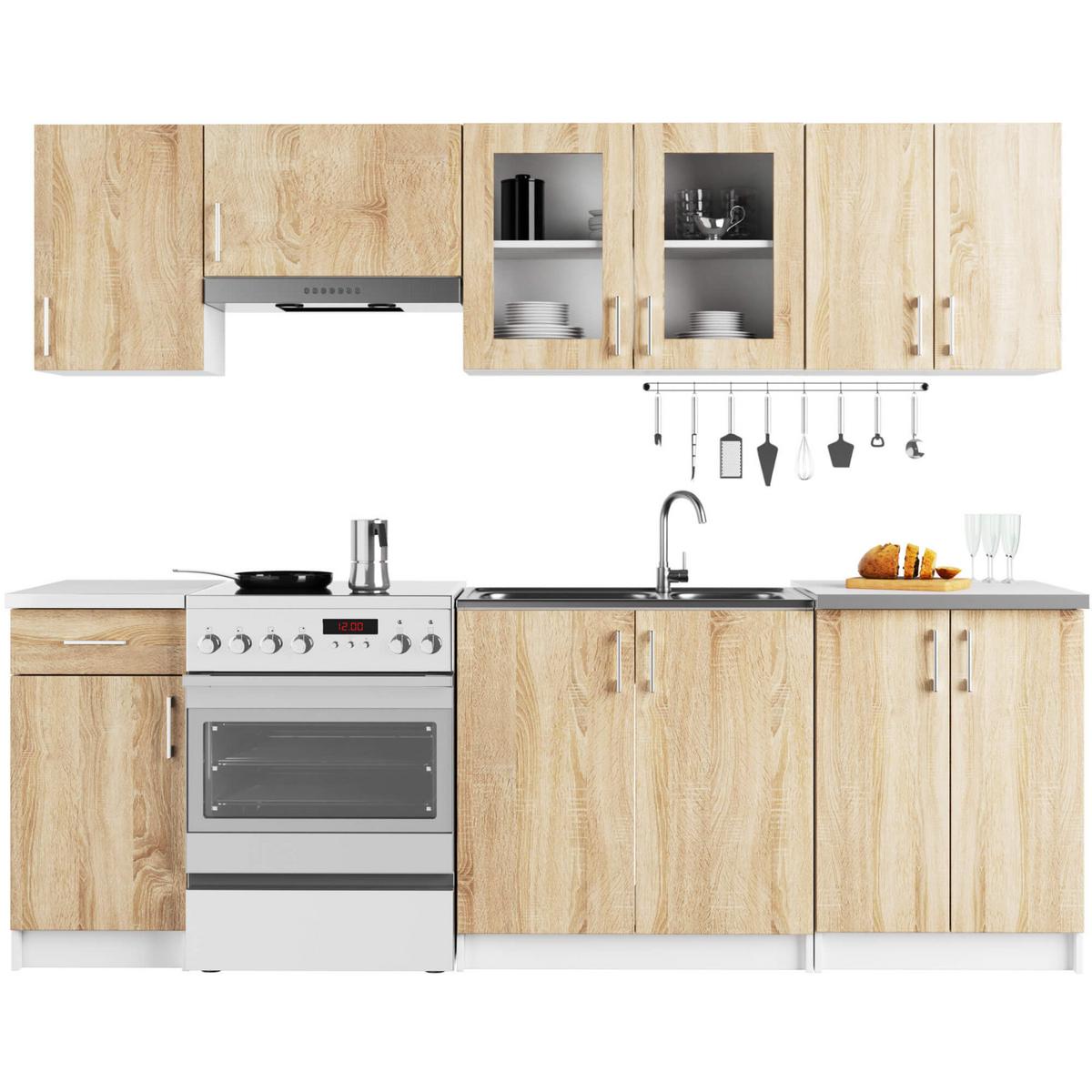 HÄNGESCHRANK Weiß, Eiche Sonoma 58/80/30,5 - Weiß/Sonoma Eiche, Holzwerkstoff (80/58/30.5cm) - RAUMHIRSCH FURNITURE
