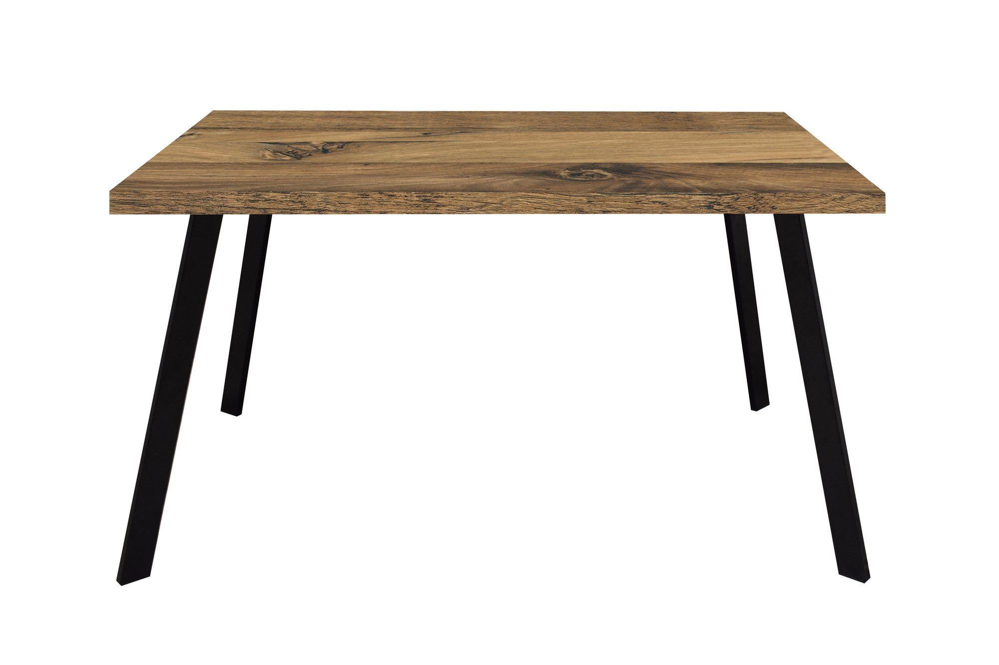 ESSZIMMERTISCH rechteckig Ediva 1 200 x 100 x 75 Esstisch Schwarz/Plankeneiche - Naturfarben, Metall (200/100/75cm) - 58aufmkessel