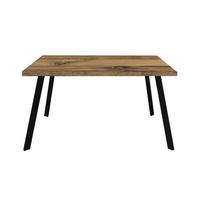 ESSZIMMERTISCH rechteckig Ediva 1 180 x 90 x 75 Esstisch Schwarz/Plankeneiche - Naturfarben, Metall (180/90/75cm) - 58aufmkessel