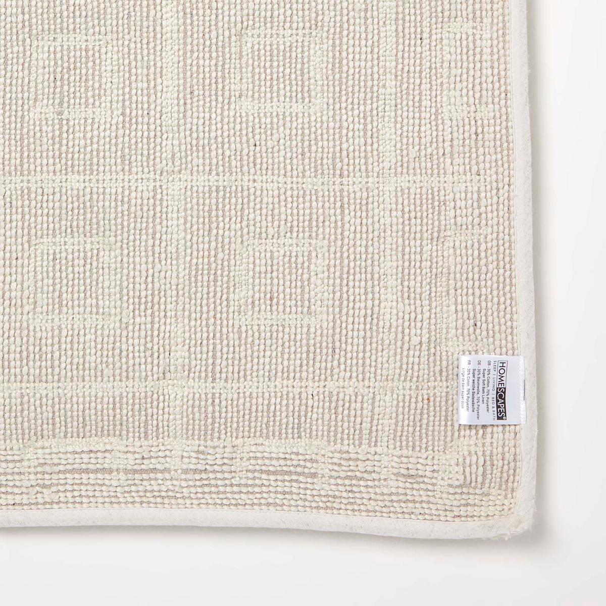 BADEMATTE 50/80 cm geometrisch - Creme, Textil (50/80cm) - Homescapes