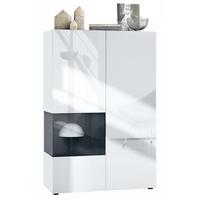 VITRINE Morena Einsatz in Schwarz Hochglanz - Schwarz Hochglanz, Holzwerkstoff (91.5/136.5/37cm) - Vladon
