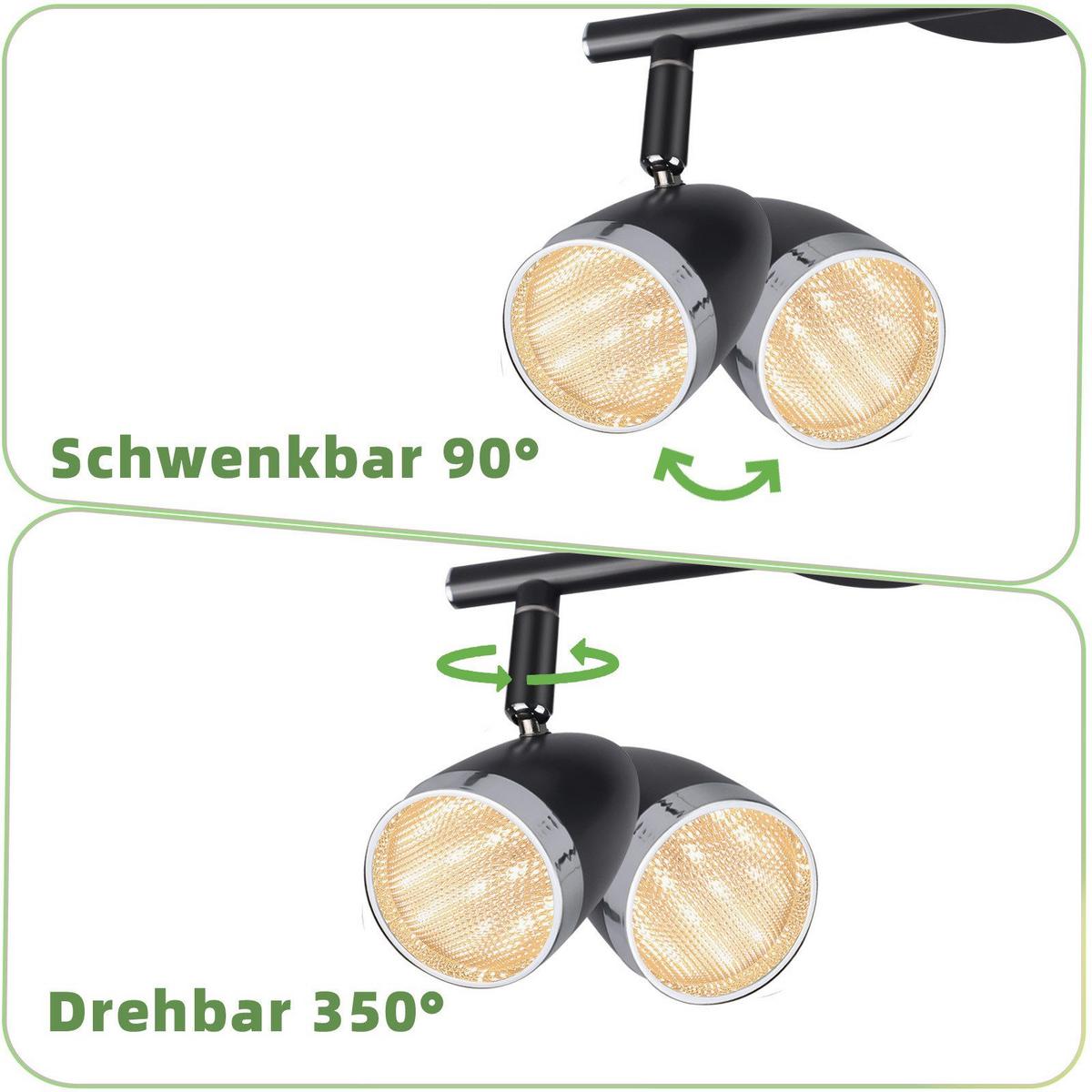 LED-DECKENSTRAHLER Letizia 2-flammig 25/15.5/5.6cm - Dunkelgrau, Metall (25/15.5/5.6cm) - Nettlife