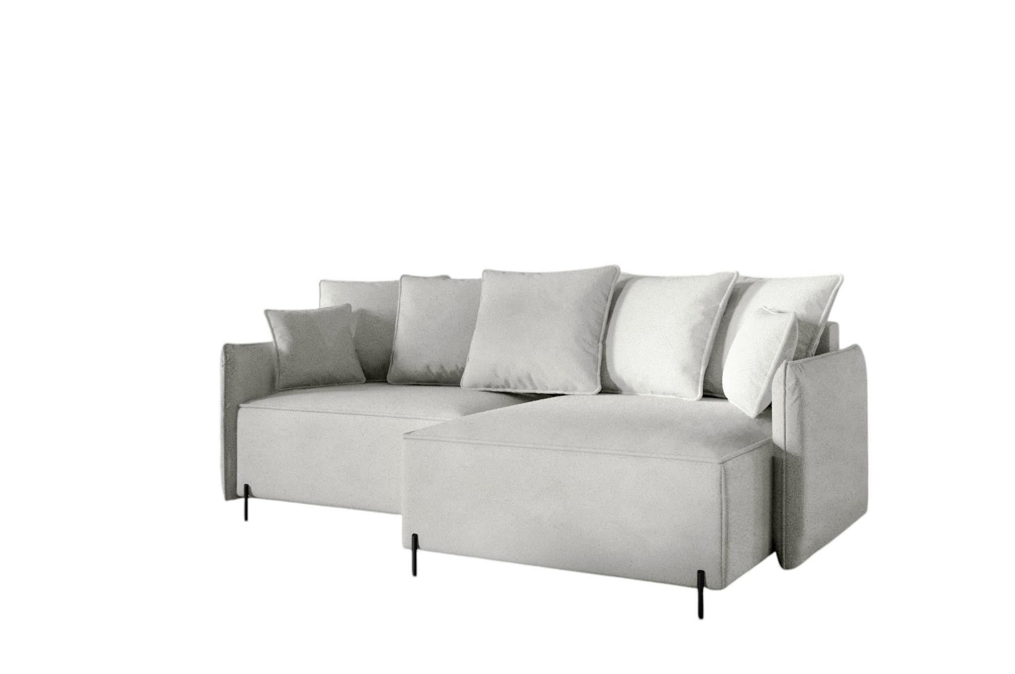 ECKSOFA Betto - Hellgrau, Holzwerkstoff/Textil (221/148cm) - Fun Möbel