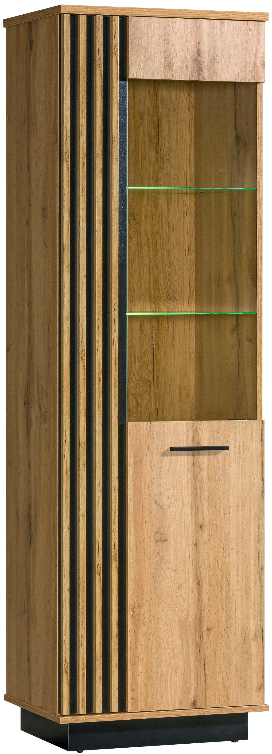 VITRINE KIMA 193,6/60 cm in Eiche Wotan - Braun, Holzwerkstoff (60/193.6/40cm) - MASSENO