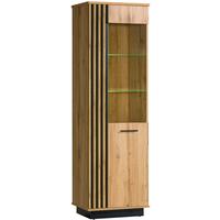 VITRINE KIMA 193,6/60 cm in Eiche Wotan - Braun, Holzwerkstoff (60/193.6/40cm) - MASSENO