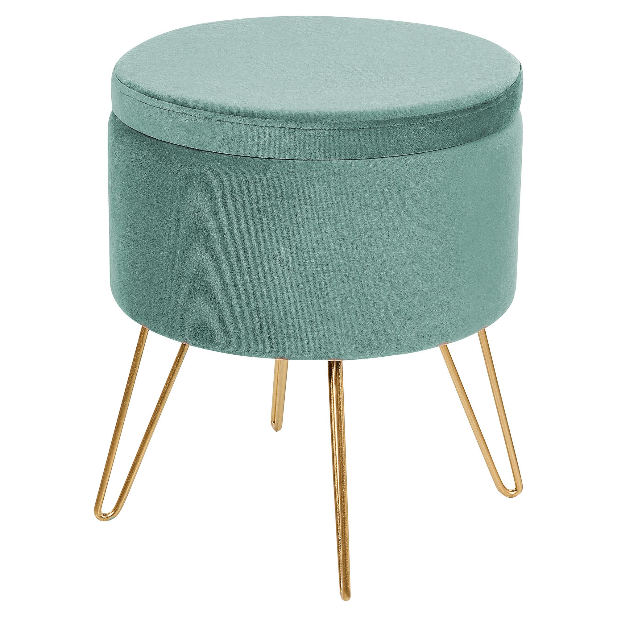 HOCKER Silas 42/42/44 cm - Grün, Textil (42/44/42cm) - Beliani