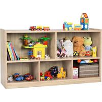SPIELZEUGSCHRANK Kinder Holz - Apfelbaumfarben, Holz (111/62/30cm) - COSTWAY