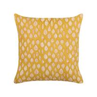 DEKOKISSEN Senfgelb 45/45 cm Ginnala - Dunkelgelb, Naturmaterialien/Textil (45/45cm) - Beliani