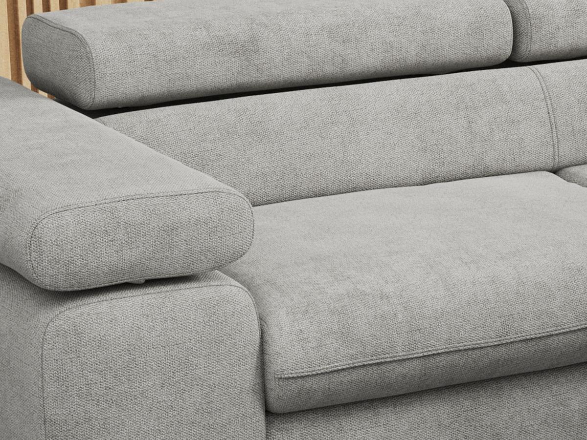 ECKSOFA PETER L Hellgrau Struktur - Rechts Seite - Hellgrau/Schwarz, Textil/Metall (273/208cm) - MKS