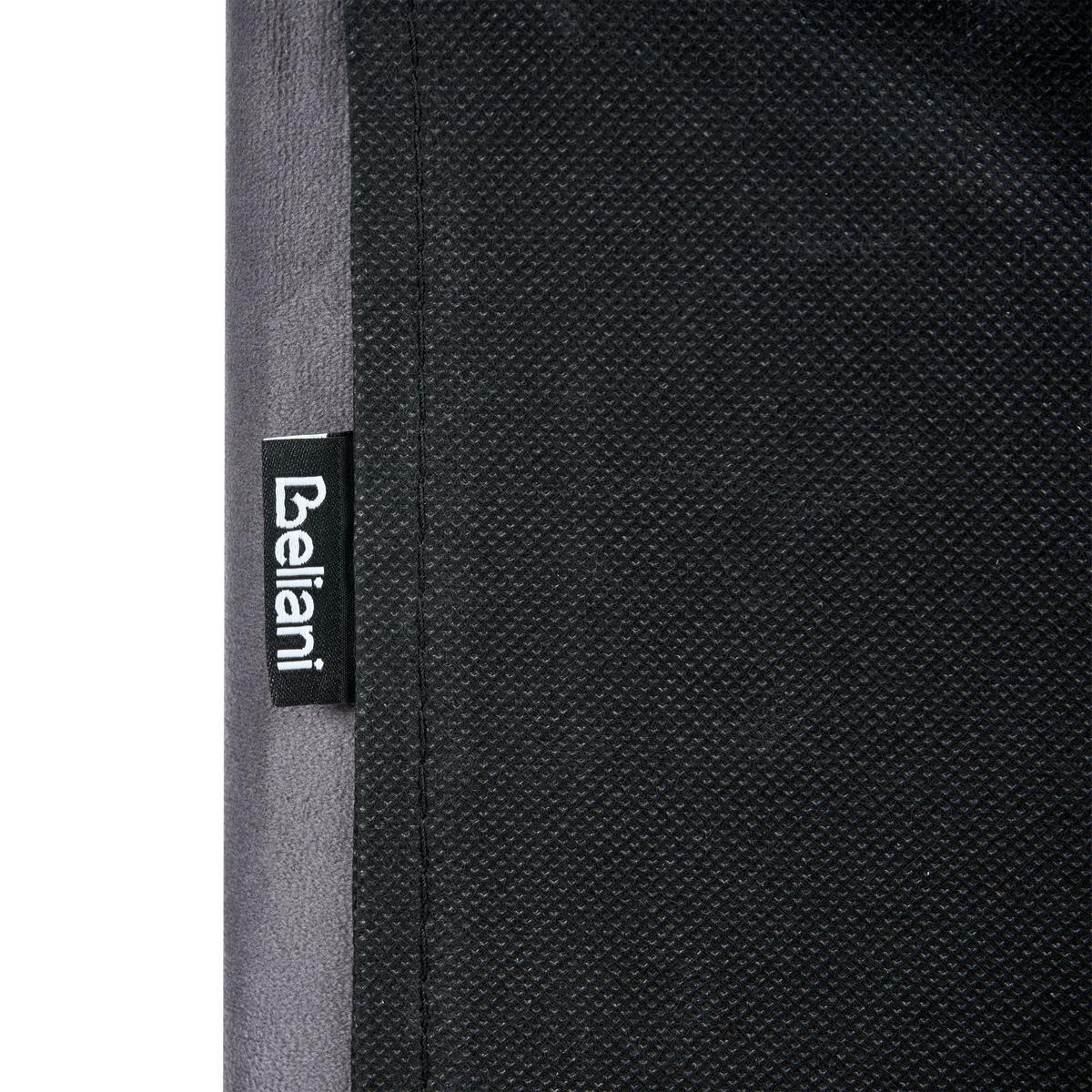 BETT mit Lattenrost 140/200 cm Dunkelgrau Rouen - Dunkelgrau/Schwarz, Textil (140/200cm) - Beliani