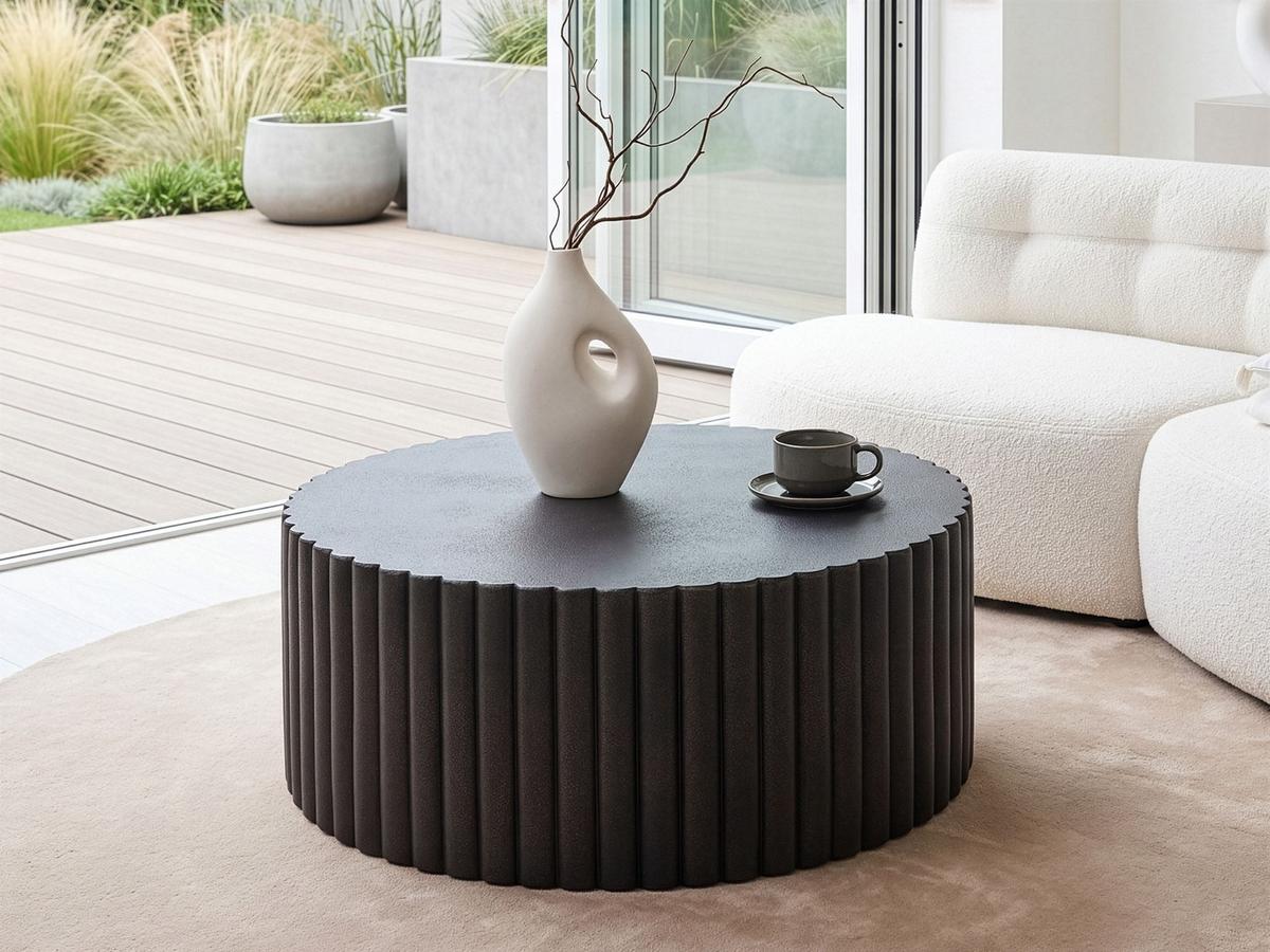COUCHTISCH 117/117 cm Schwarz Pozza - Schwarz, Keramik (117/117/42cm) - Beliani