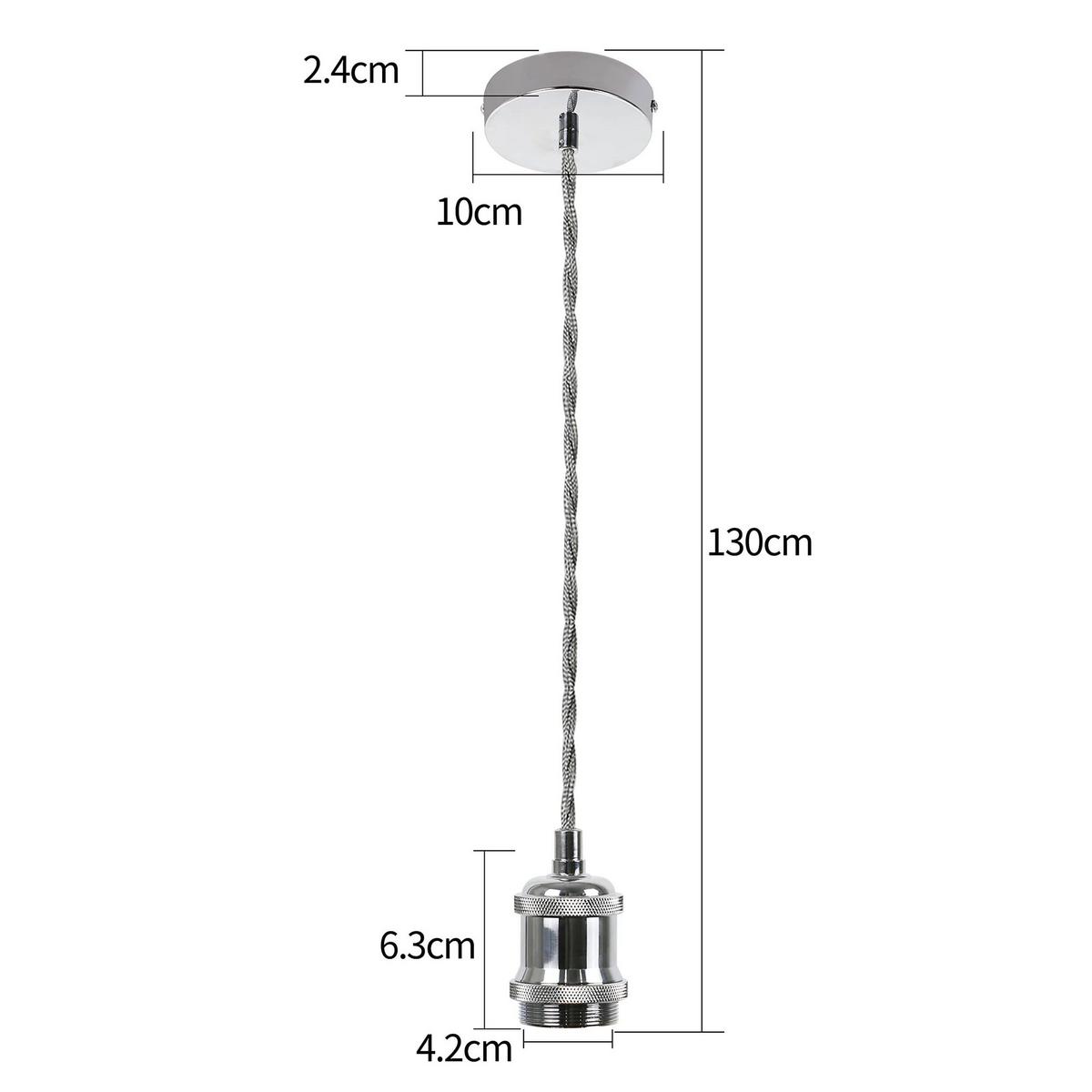 PENDELLEUCHTE Natascha 10/10/130 cm - Silberfarben, Metall (10/10/130cm) - Nettlife