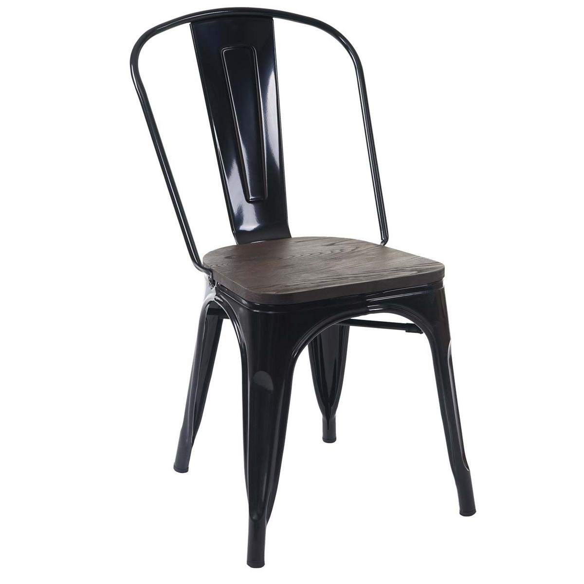 STUHL HOLZ-SITZFLÄCHE Schwarz 2er-Set - Schwarz, Holz (45/85/52cm) - MCW