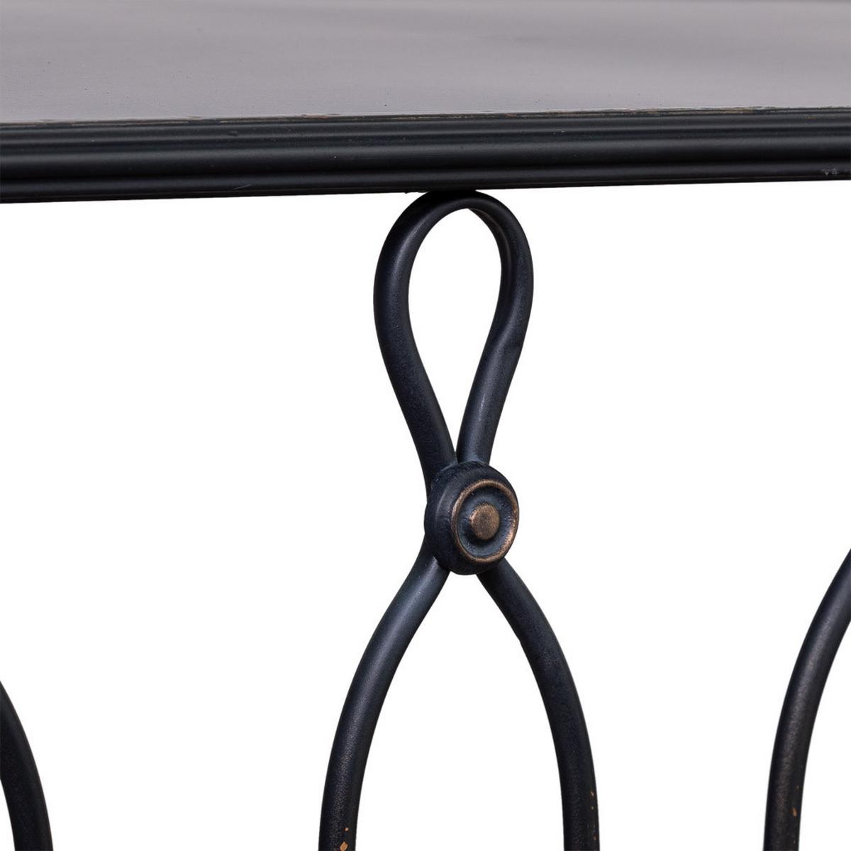 KONSOLE aus gealtertem schwarzen Metall 144x40x79 cm - Schwarz, Metall (40/144/79cm) - Wanderlust