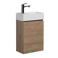 GÄSTE-WC-MÖBELSET Angela 2 Teile Kastanien Eiche - 40 x 22 x 64 cm - Kastanienfarben/Eichefarben, Holz (40/52/22cm) - Badplaats
