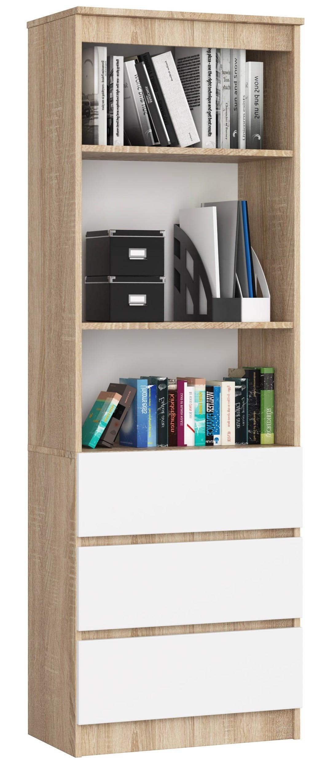 STANDREGAL Eiche Sonoma, Weiß 180/60/35 - Weiß, Holzwerkstoff (60/180/35cm) - RAUMHIRSCH FURNITURE