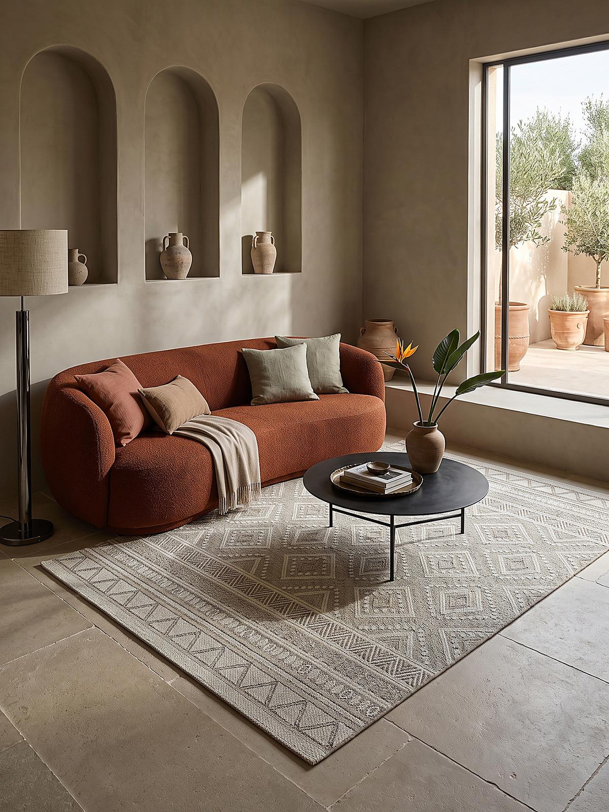 TEPPICH Flachgewebe ESERA Ethno-Rauten Polypropylen Beige 200 x 280 cm - Beige, Textil (200/280cm) - KADIMA DESIGN