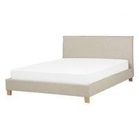POLSTERBETT mit Lattenrost 140x200 cm Beige Sennez - Beige, Textil (140/200cm) - Beliani