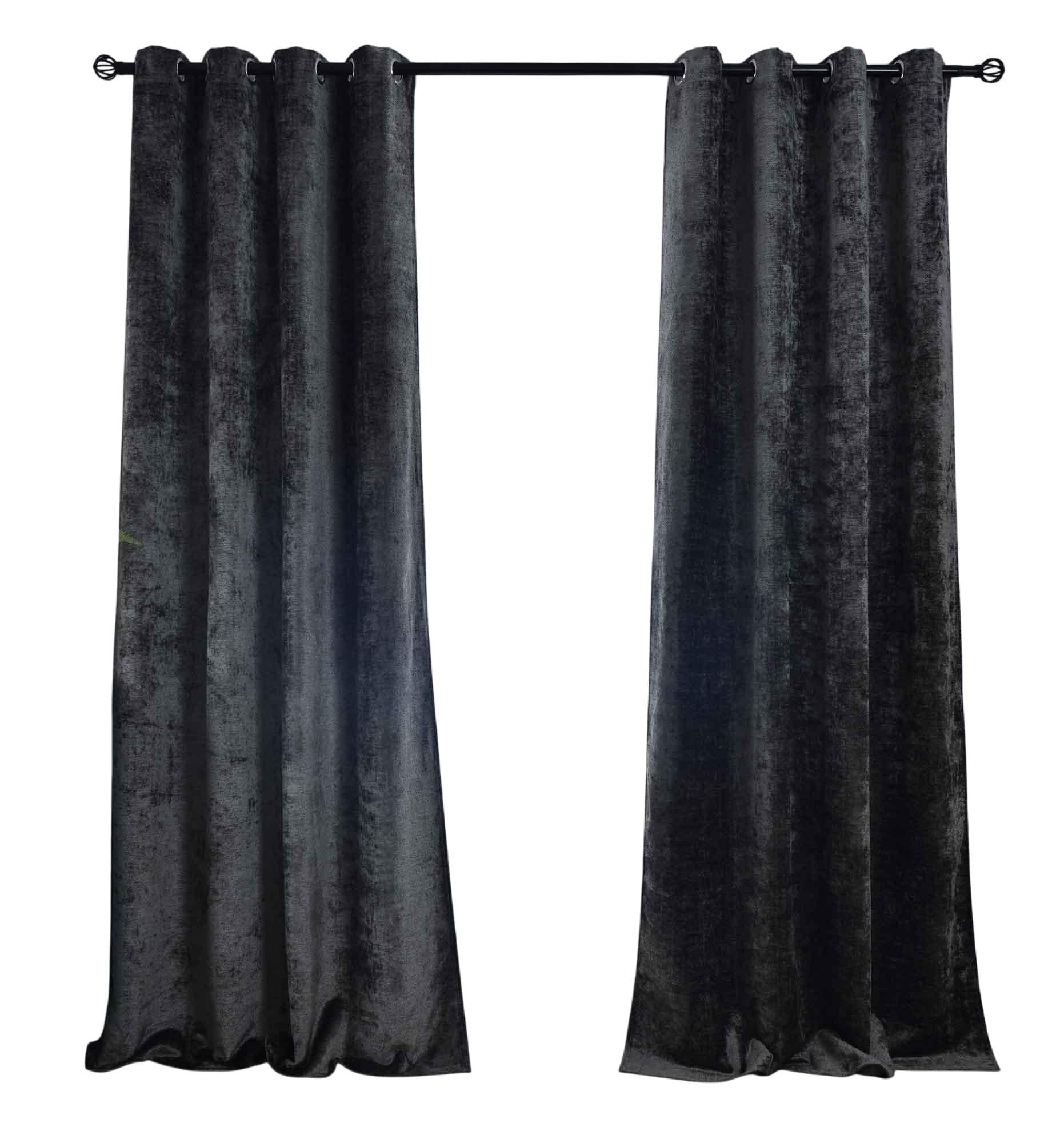 VORHANG 2ER SET »Nürnberg« HxB 245x135 cm Dunkelgrau - Dunkelgrau, Textil (135/245cm) - Gardinenbox