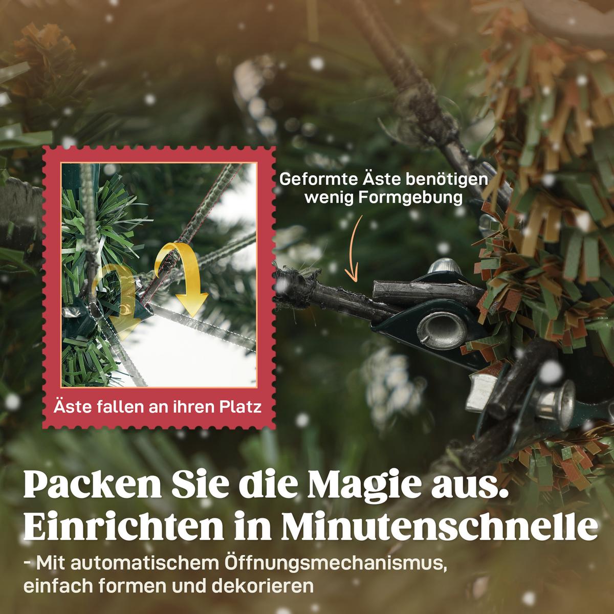 WEIHNACHTSBAUM künstlich 180 cm Christbaum mit dichten Zweigen Grün - Grün, Kunststoff (180cm) - HOMCOM