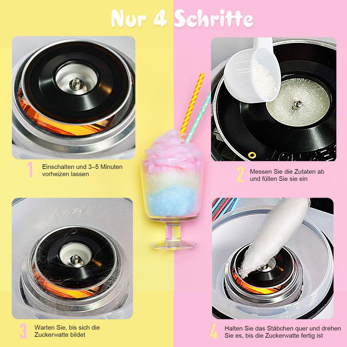 ZUCKERWATTEMASCHINE Edelstahl-und-PP Rot - Rot, Kunststoff (26/18/27cm) - HOMCOM
